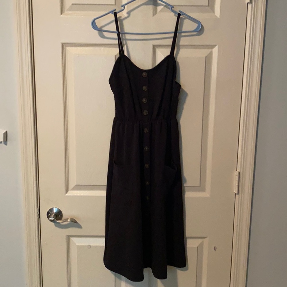 Mid length black dress